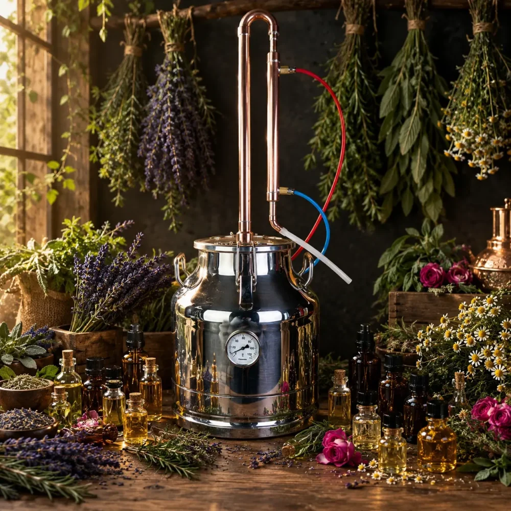 25 Litre Mini Tıbbi Aromatik, Esans, Uçucu Yağ Damıtma İmbiği