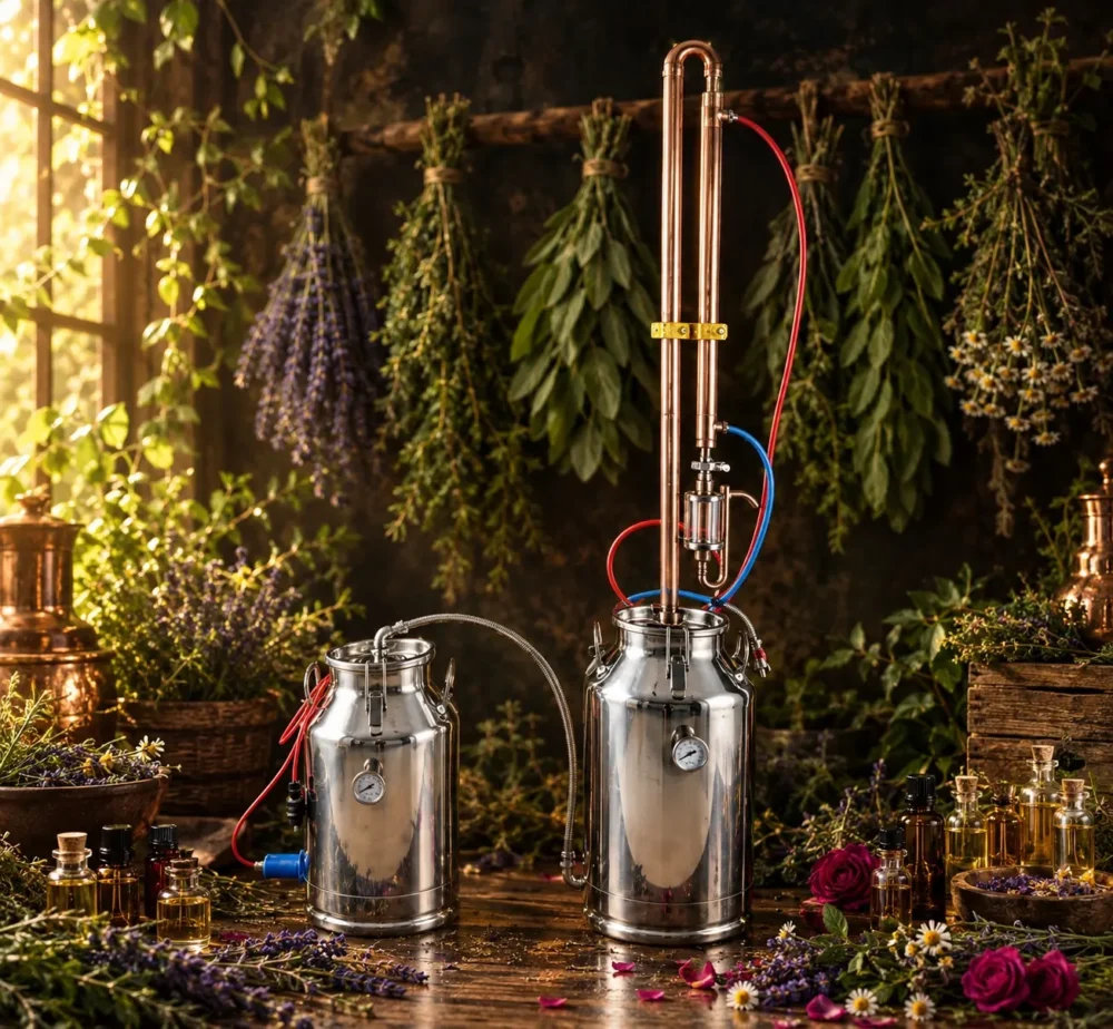 40 + 50 Litre Tıbbi Aromatik, Esans, Uçucu Yağ Damıtma İmbiği - 30 + 50 litre