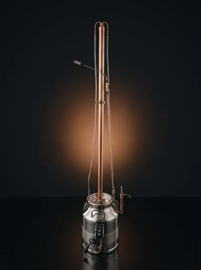 Platin Serisi 42mm Kolon Mimarisi, 1kW Eşanjör, 2500 Watt Kuşak Isıtıcı, Dimmer, Reflux Ve Pot Still Damıtma İmbiği